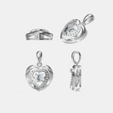 Moissanite 925 Sterling Silver Heart Necklace - Trendsi - Flyclothing LLC