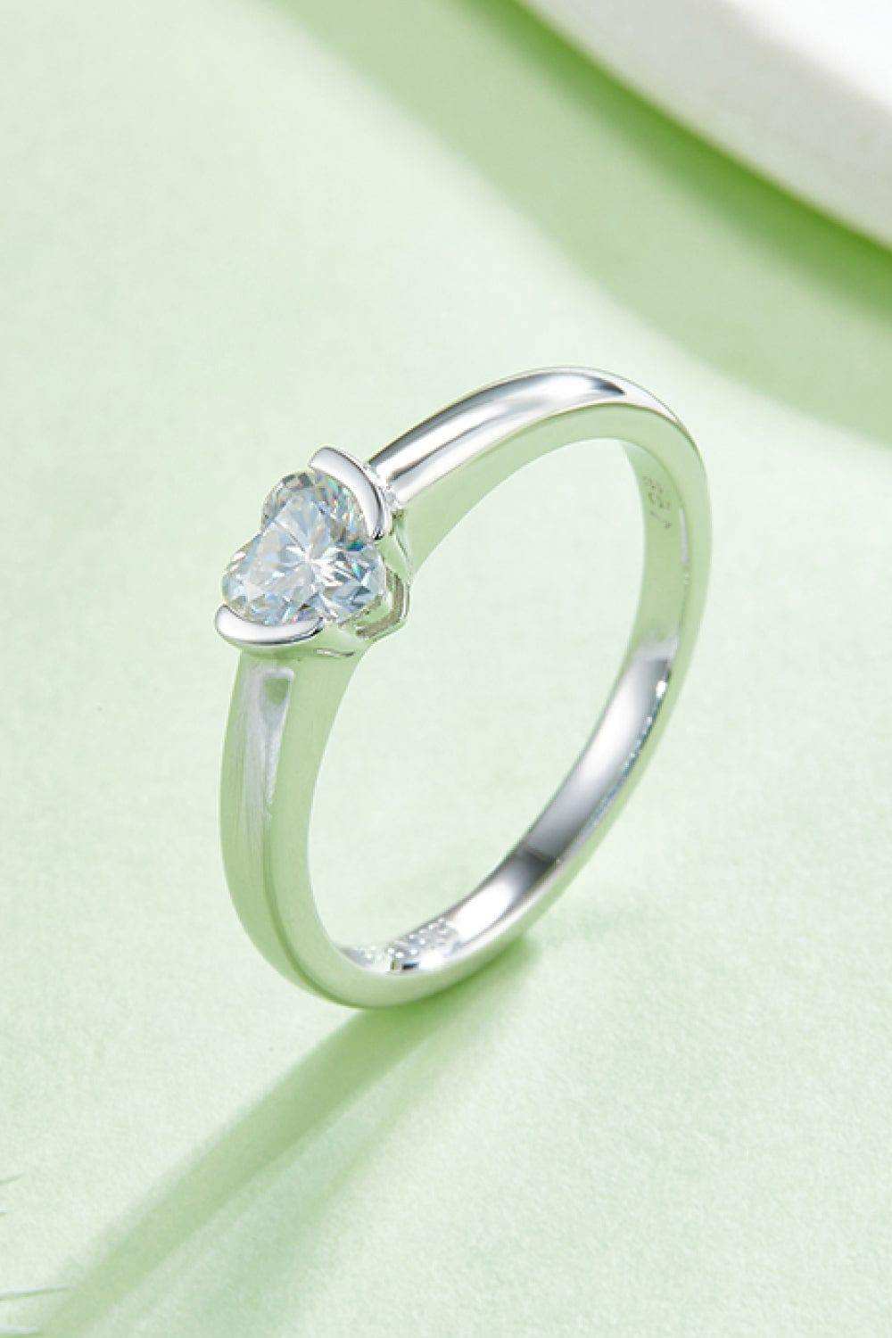 Moissanite 925 Sterling Silver Solitaire Ring - Trendsi - Flyclothing LLC