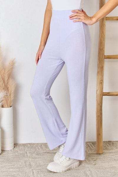 RISEN Full Size High Waist Ultra Soft Knit Flare Pants - Trendsi - Flyclothing LLC
