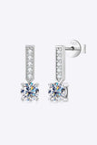 Moissanite and Zircon 925 Sterling Silver Drop Earrings - Trendsi - Flyclothing LLC