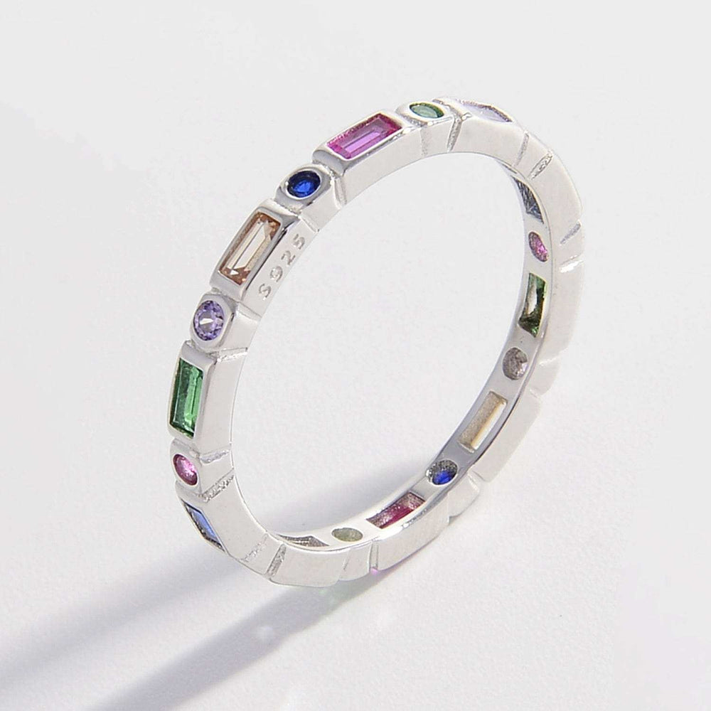 925 Sterling Silver Inlaid Zircon Ring - Trendsi - Flyclothing LLC