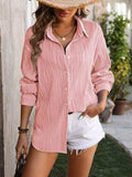 Button Up Dropped Shoulder Shirt - Trendsi - Flyclothing LLC