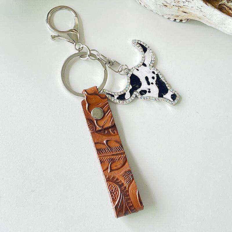 Rhinestone Bull Keychain - Trendsi - Flyclothing LLC