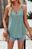 Eyelet V-Neck Double Strap Cami - Trendsi - Flyclothing LLC
