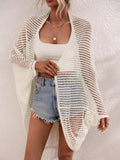Openwork Open Front Longline Cover Up - Trendsi - Flyclothing LLC
