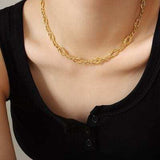 Brass Titanium Steel Necklace - Trendsi - Flyclothing LLC
