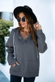 Quarter Snap Drawstring Hoodie with Kangaroo Pocket - Trendsi - Flyclothing LLC