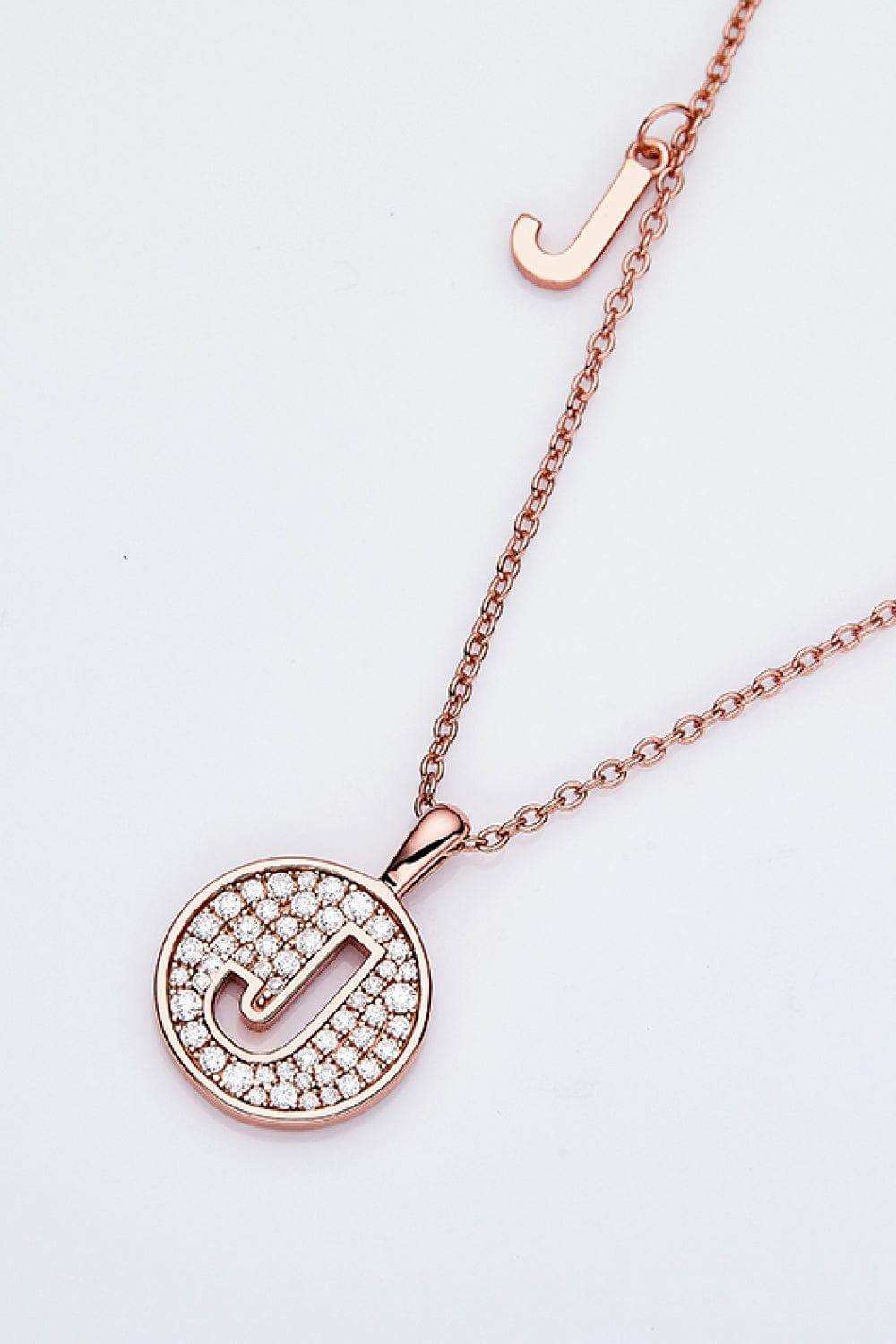 Moissanite A to J Pendant Necklace - Trendsi - Flyclothing LLC