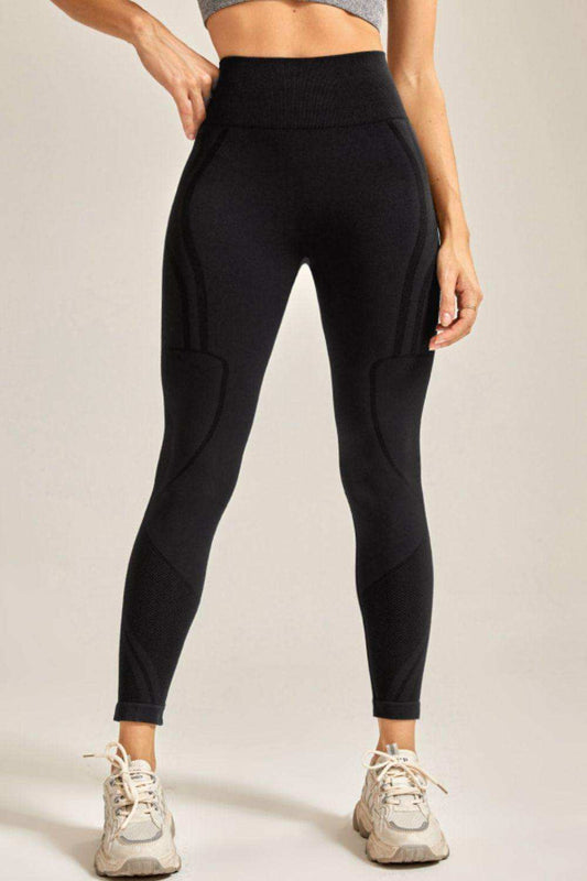 Wide Waistband Long Active Pants - Trendsi - Flyclothing LLC
