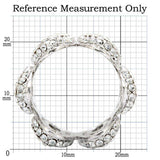 Alamode Rhodium Brass Ring with Top Grade Crystal in Clear - Alamode - Flyclothing LLC