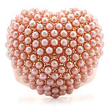 Alamode Rose Gold Brass Ring with Synthetic Pearl in Rose - Alamode - Flyclothing LLC