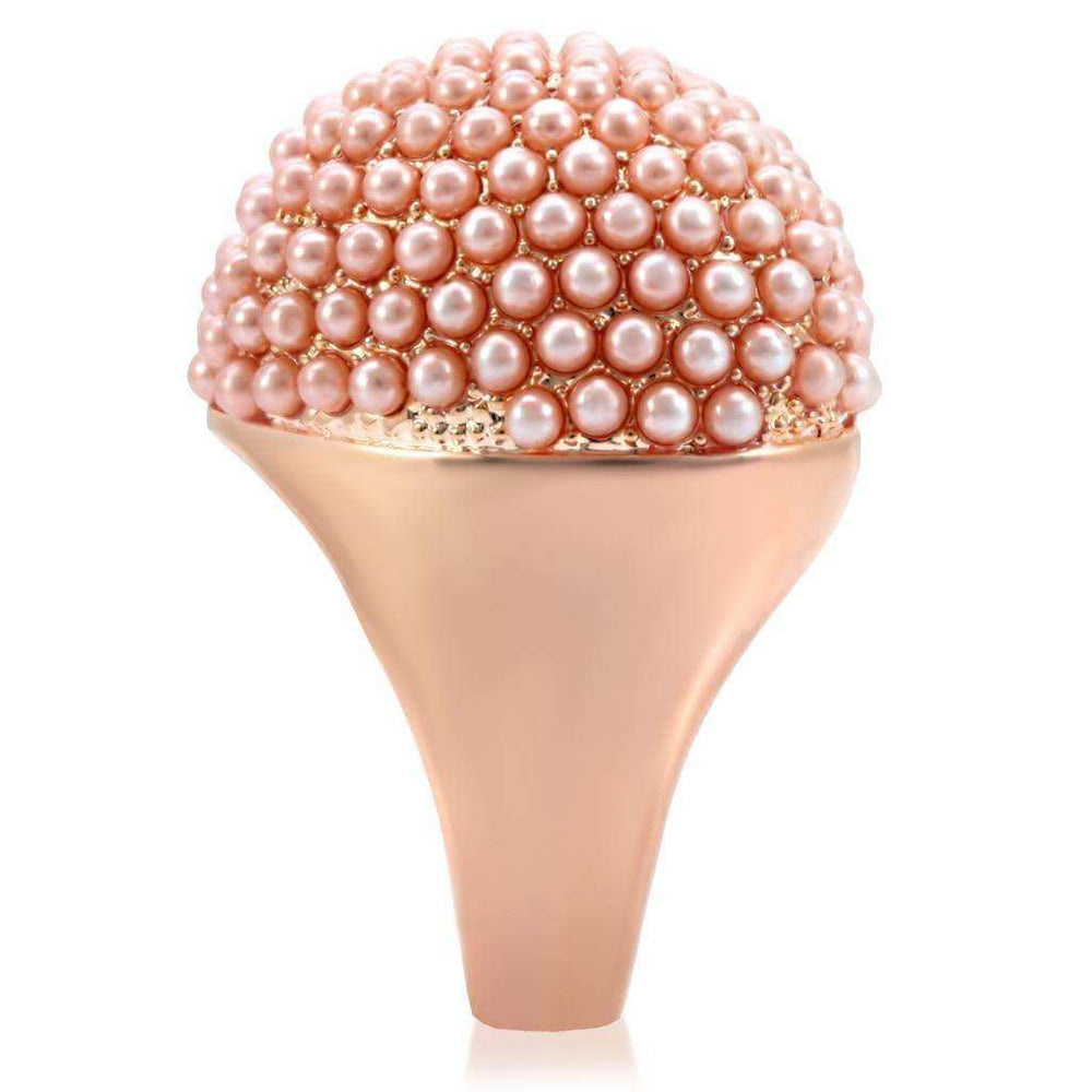 Alamode Rose Gold Brass Ring with Synthetic Pearl in Rose - Alamode - Flyclothing LLC
