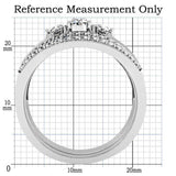 Alamode Rhodium Brass Ring with AAA Grade CZ in Clear - Alamode - Flyclothing LLC
