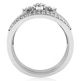 Alamode Rhodium Brass Ring with AAA Grade CZ in Clear - Alamode - Flyclothing LLC