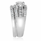 Alamode Rhodium Brass Ring with AAA Grade CZ in Clear - Alamode - Flyclothing LLC