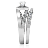 Alamode Rhodium Brass Ring with AAA Grade CZ in Clear - Alamode - Flyclothing LLC