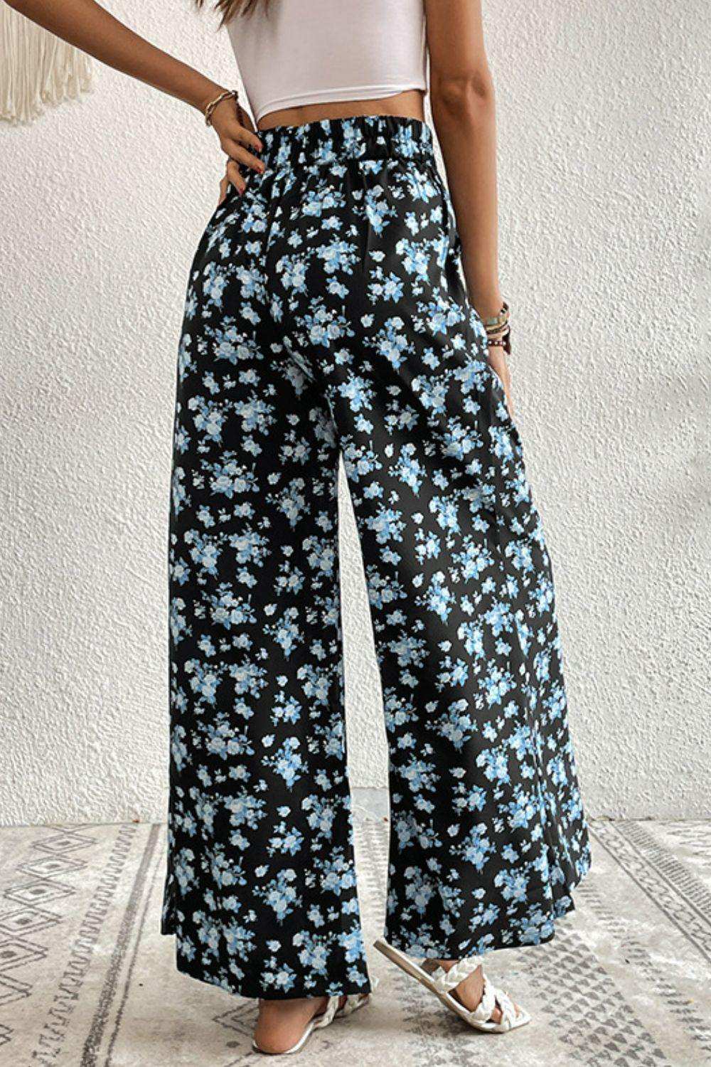 Floral Pocket Culottes - Trendsi - Flyclothing LLC