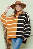 Striped Dropped Shoulder Round Neck Blouse - Trendsi - Flyclothing LLC