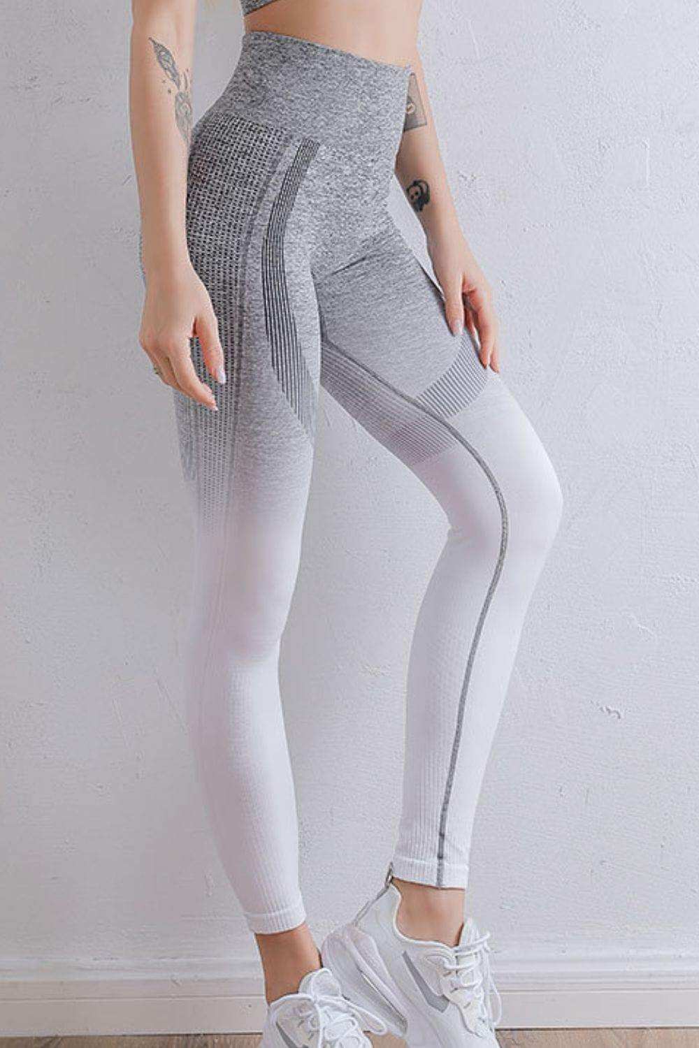 Gradient High Waist Sports Leggings - Trendsi - Flyclothing LLC