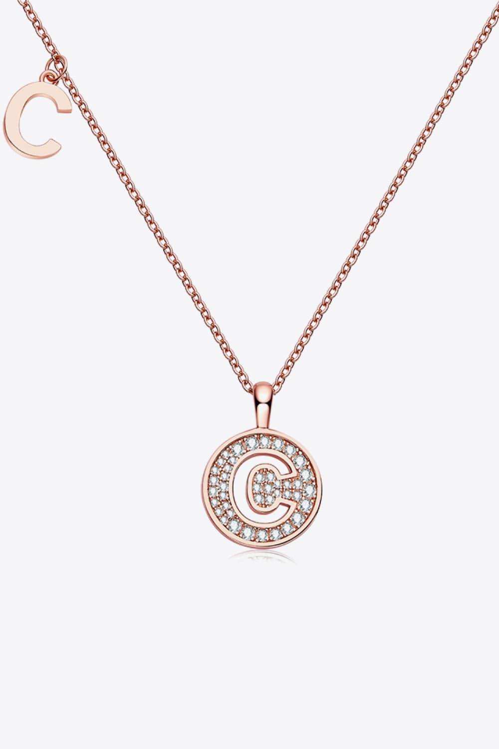 Moissanite A to J Pendant Necklace - Trendsi - Flyclothing LLC