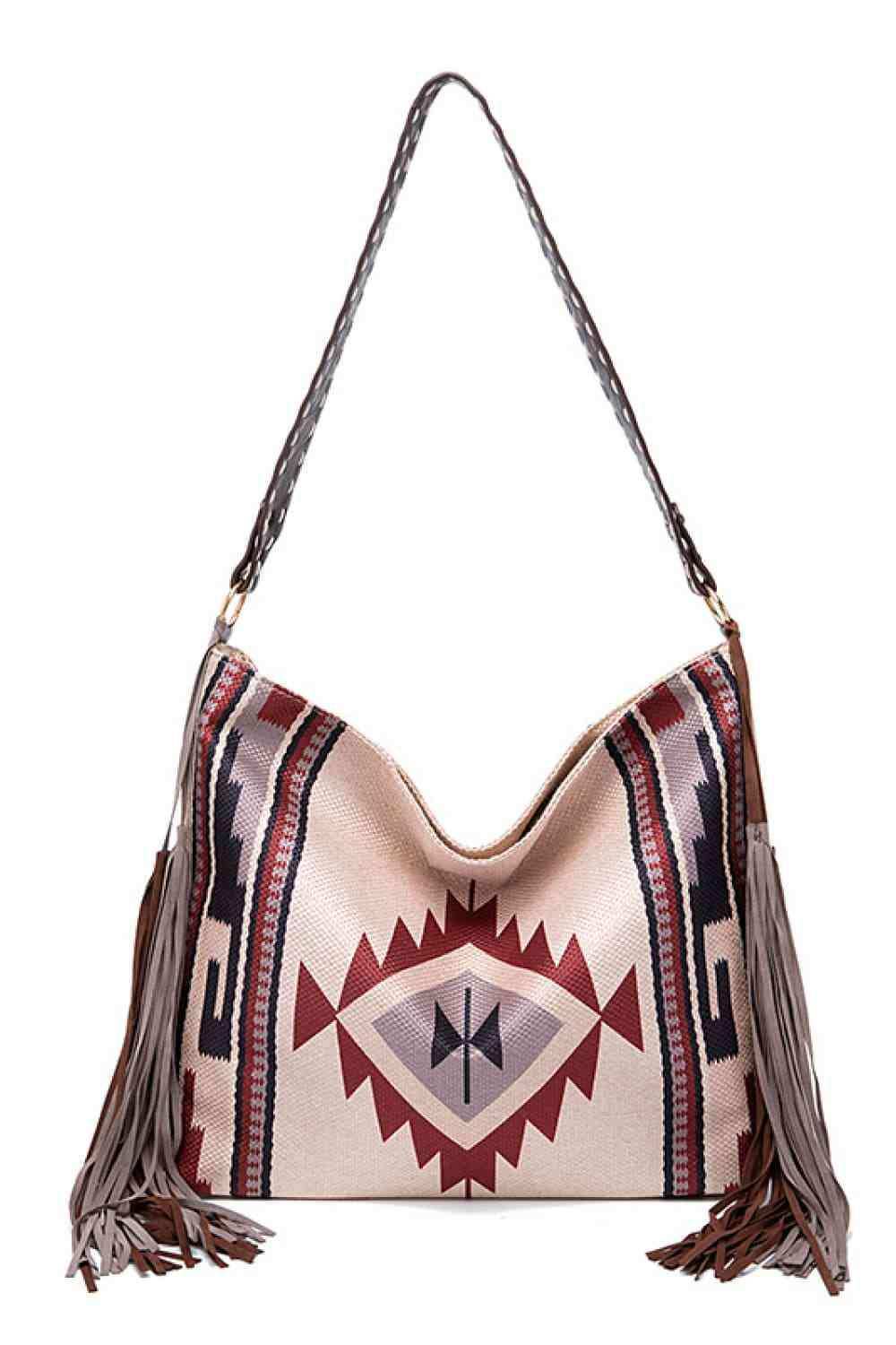Geometric Canvas Tote Bag - Trendsi - Flyclothing LLC