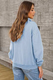 Quarter Zip Dropped Shoulder Sweatshirt - Trendsi - Flyclothing LLC