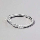 V Shape Inlaid Zircon 925 Sterling Silver Ring - Trendsi - Flyclothing LLC