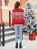 Christmas Theme Round Neck Sweater - Trendsi - Flyclothing LLC
