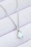 Opal Pendant 925 Sterling Silver Chain-Link Necklace - Trendsi - Flyclothing LLC