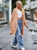 Long Sleeve Waffle-Knit Cardigan - Trendsi - Flyclothing LLC