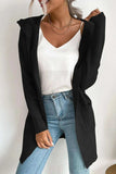 Ribbed Open Front Hooded Cardigan with Pockets - Trendsi - Flyclothing LLC
