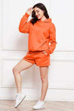 Drop Shoulder Long Sleeve Hoodie and Shorts Set - Trendsi - Flyclothing LLC