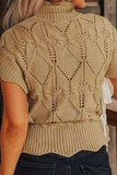 Openwork Turtleneck Sweater Vest - Trendsi - Flyclothing LLC
