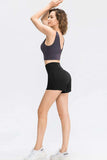 Wide Waistband Sports Shorts with Pockets - Trendsi - Flyclothing LLC