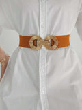 Geometric Buckle Elastic Wide Belt - Trendsi - Flyclothing LLC