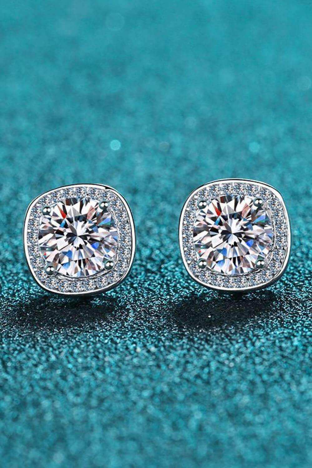 Let Me Love You 1 Carat Moissanite Stud Earrings - Trendsi - Flyclothing LLC