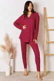 Basic Bae Full Size Notched Long Sleeve Top and Pants Set - Trendsi - Flyclothing LLC