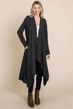 Culture Code Open Front Longline Cover Up with Pockets - Trendsi - Flyclothing LLC