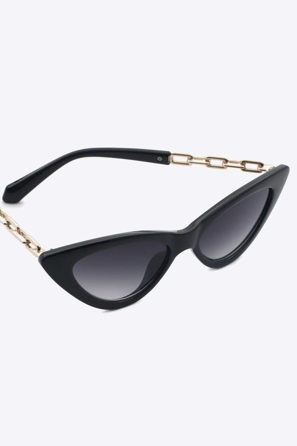 Chain Detail Cat-Eye Sunglasses - Trendsi - Flyclothing LLC