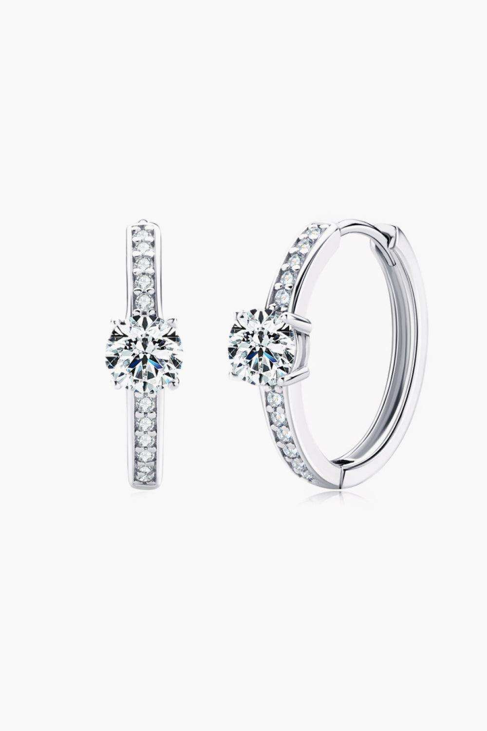 Carry Your Love 1 Carat Moissanite Platinum-Plated Earrings - Trendsi - Flyclothing LLC