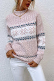 Snowflake Pattern Mock Neck Sweater - Trendsi - Flyclothing LLC