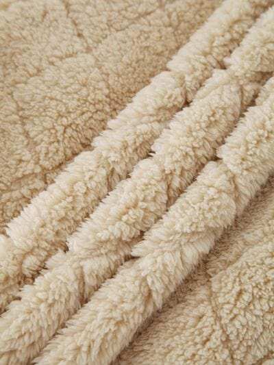 Fuzzy Pocketed Zip Up Jacket - Trendsi - Flyclothing LLC