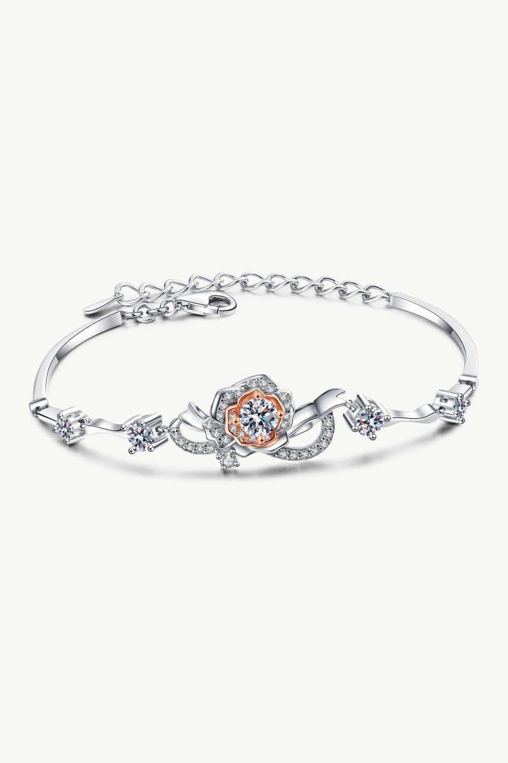 925 Sterling Silver Moissanite Bracelet - Trendsi - Flyclothing LLC