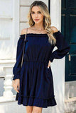 Frill Off-Shoulder Flounce Sleeve Dress - Trendsi - Flyclothing LLC