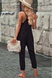 Spaghetti Strap Deep V Jumpsuit with Pockets - Trendsi - Flyclothing LLC