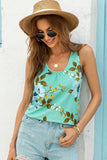 Floral Scoop Neck Tank Top - Trendsi - Flyclothing LLC