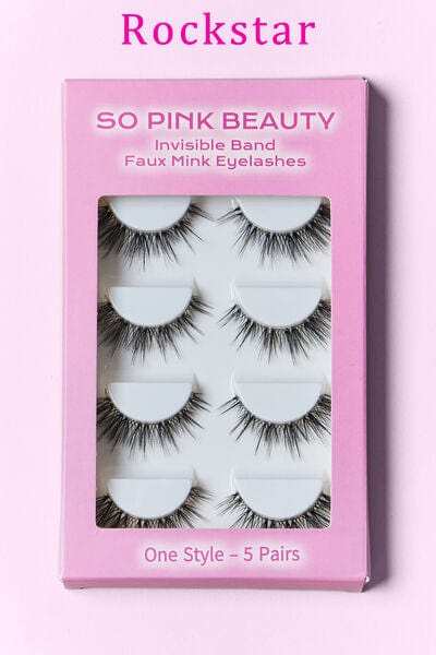 SO PINK BEAUTY Faux Mink Eyelashes 5 Pairs - Trendsi - Flyclothing LLC
