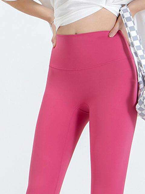 Wide Waistband Sports Leggings - Trendsi - Flyclothing LLC