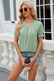 Round Neck Flounce Sleeve T-Shirt - Trendsi - Flyclothing LLC