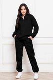 Half Zip Long Sleeve Sweatshirt and Pants Set - Trendsi - Flyclothing LLC
